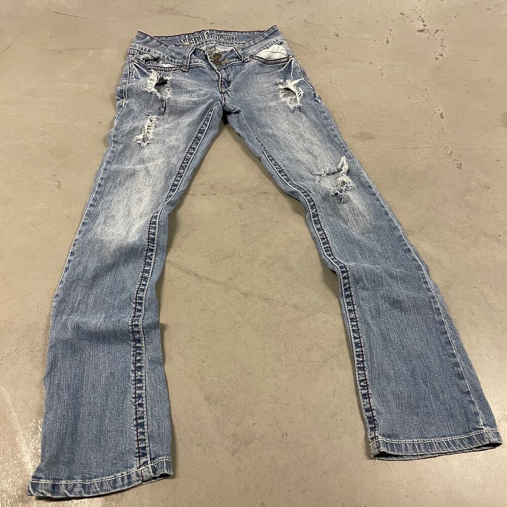 y2k ripped low rise wallflower flared bootcut jeans 28x31